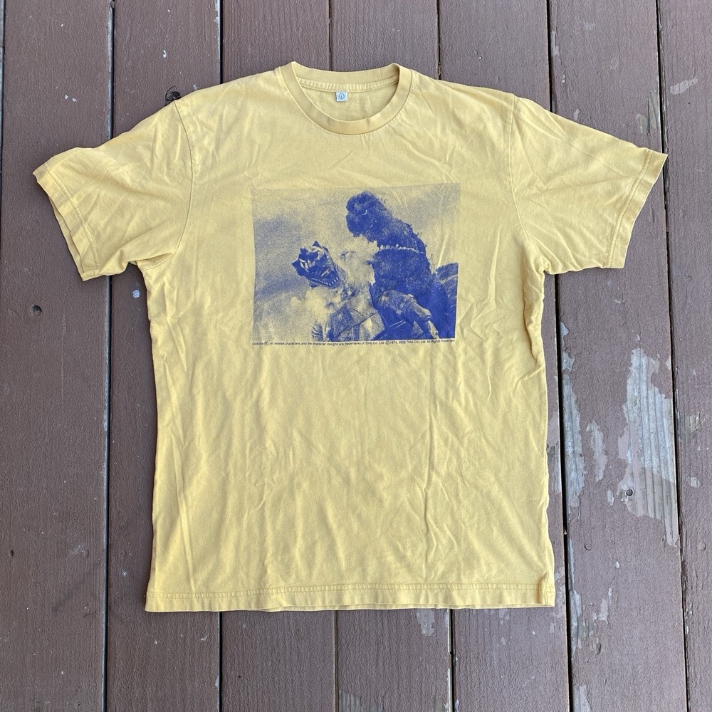 Vintage Godzilla Vs. Mechagodzilla Toho 2006 Shirt Yellow Anime RARE Large